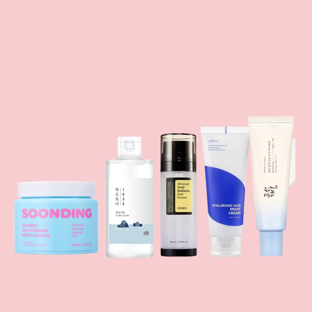 Korean skincare routine for oily skin texture smoothing lightweight products